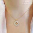 1.04Ct 14K White Gold Diamond Clover Necklace