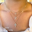 0.25Ct 14K White Gold Diamond Cross Necklace