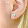 0.24Ct-Ctr(Round) 0.26Ct-Side Diamond Cluster Earrings