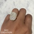 2.19Ct 14K White Gold Diamond Emerald Bezel Ring