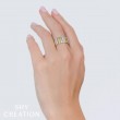 0.37Ct 14K Yellow Gold Diamond Ribbed Ring