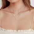 A 14K White Gold & Diamond Cross Necklace .32Ct, G/H, Vs/Si