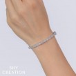 0.86Ct 14K White Gold Diamond Baguette Bangle