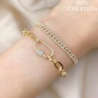 0.23Ct 14K Yellow Gold Diamond Paper Clip Link Bracelet