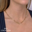 14K Yellow Gold 0.13Ctw Diamond Paperclip Link Necklace