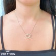 0.31Ct 14K Yellow Gold Diamond Love Knot Circle Necklace