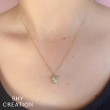0.12Ct Diamond & 0.02Ct Emerald 14K Yellow Gold Panther Necklace