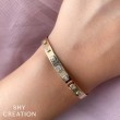 0.46Ct 14K Yellow Gold Diamond Baguette Latch Lock Bangle