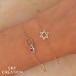 0.11Ct 14K Yellow Gold Diamond Star Of David Bracelet