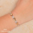 0.78Ct 14K Two Tone Diamond Pave Heart Bracelet
