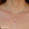 0.14Ct 14K White Gold Diamond Baguette Necklace