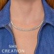 3.07Ct 14K White Gold Diamond Baguette Necklace