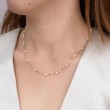 14K Yellow Gold Cultured Pearl Sparkle Chain Necklace