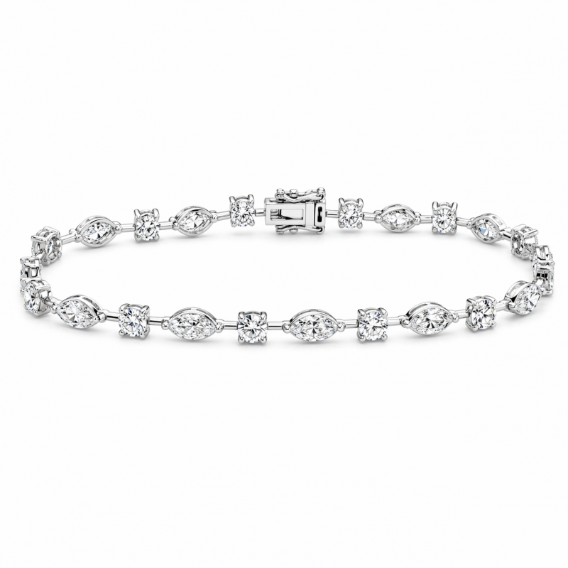 5.34 Carats Round & Marquise Diamond Bracelet