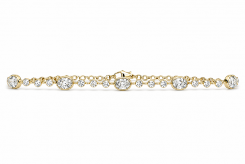 2.14 Carats Round & Oval Dainty Diamond Bracelet