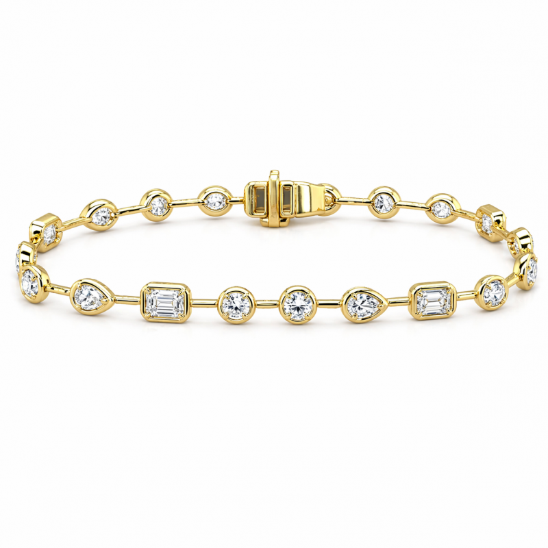 3.10 Carats Fancy Shapes Diamond Bracelet
