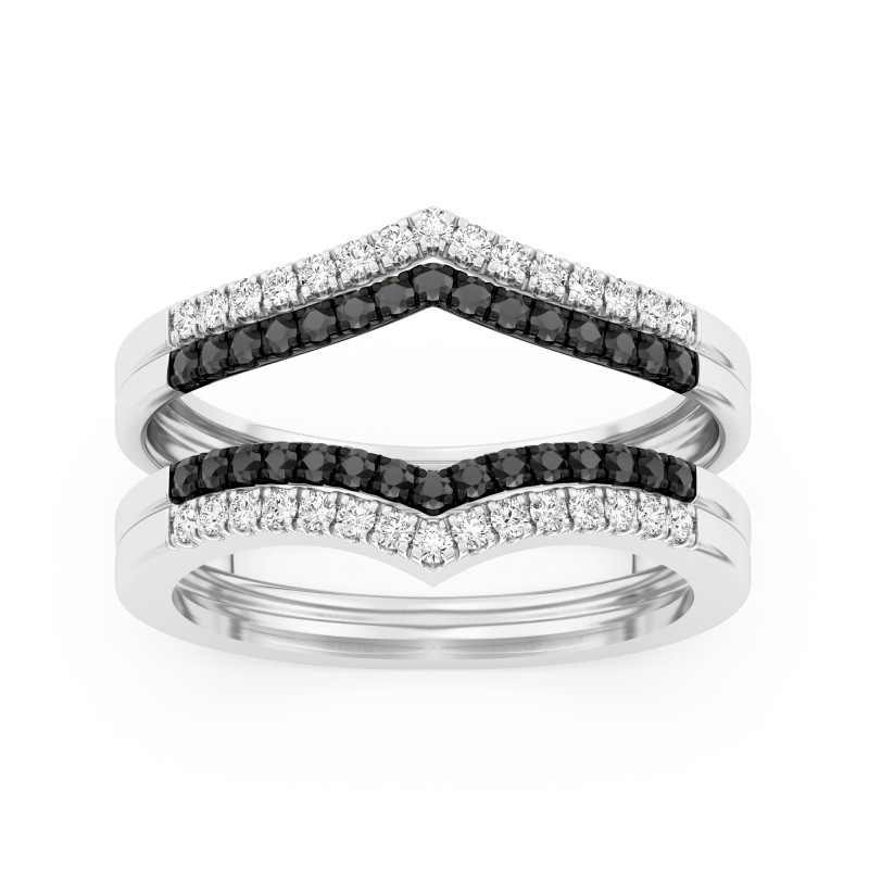 0.41 Carats White & Black Diamonds Ring Enhancer
