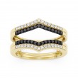 0.41 Carats White & Black Diamonds Ring Enhancer Yellow Gold