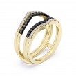0.41 Carats White & Black Diamonds Ring Enhancer Yellow Gold