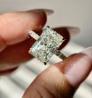 5.15 Carats Yellow Gold Radiant Cut Hidden Halo Diamond Engagement Ring