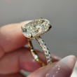 5.09 Carats Yellow Gold Oval Cut Hidden Halo Diamond Engagement Ring