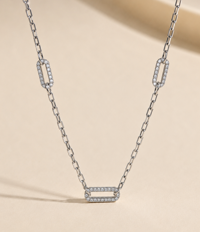 0.50 Carat Paperclip Lab Grown Diamond Necklace