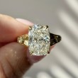 6.06 Carats Yellow Gold Vintage Cushion Cut Engagement Ring