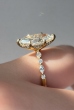 Yellow Gold Marquise Cut Vintage Halo Engagement Ring