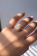 Yellow Gold Marquise Cut Vintage Halo Engagement Ring