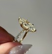 Yellow Gold Marquise Cut Vintage Halo Engagement Ring