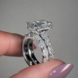 10.88 Carat Platinum Radiant  Cut Diamond Engagement Ring & Matching Wedding Band Set