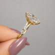3.33 Carat Yellow Gold Marquise  Cut Diamond Engagement Ring