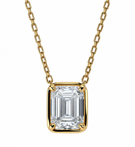 1.00 Carat Emerald Cut  Diamond Pendant