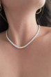 Emerald Cut 37.00 Carats Diamond Tennis Necklace