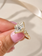 2.10 Carat Hexagon Three Stone Diamond Ring