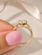 2.10 Carat Hexagon Three Stone Diamond Ring