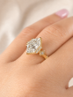 2.10 Carat Hexagon Three Stone Diamond Ring