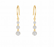 1.12 Carats Round Diamond Dangle Row Earrings