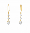 1.08 Carats Round & Oval Diamond Drop Dangle Earrings
