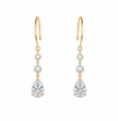 1.29 Carats Pear & Round  Diamond Drop Dangles