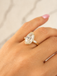 4.17 Carat Oval Cut 3 Stone Diamond Engagement Ring