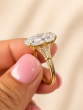 4.17 Carat Oval Cut 3 Stone Diamond Engagement Ring