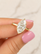 3.12 Carat Yellow Gold Marquise Cut Diamond Engagement Ring