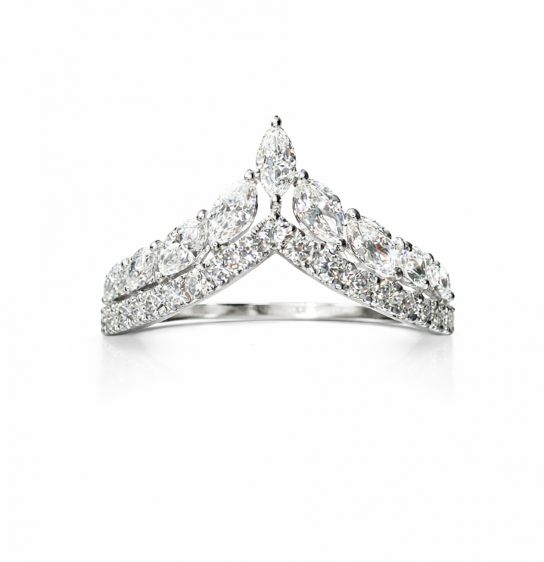 0.87 Carat Round & Marquise Diamond Half Enhancer