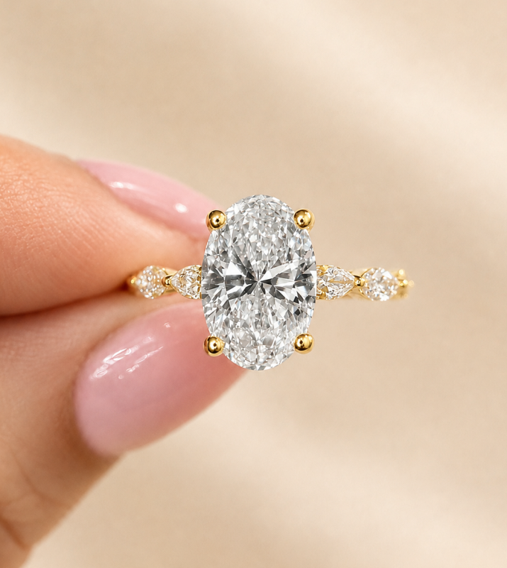 4.30 Carat Oval Cut Diamond Engagement Ring