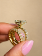 9.91 Carat Emerald Cut Shared Prong Diamond Bridal Ring Set