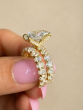 9.91 Carat Oval Cut Shared Prong Diamond Bridal  Ring Set