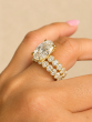 9.91 Carat Oval Cut Shared Prong Diamond Bridal  Ring Set