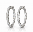 0.50 Carats Round Diamond In & Out Hoop Earrings