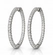 4.00 Carats Diamond In & Out Hoop Earrings